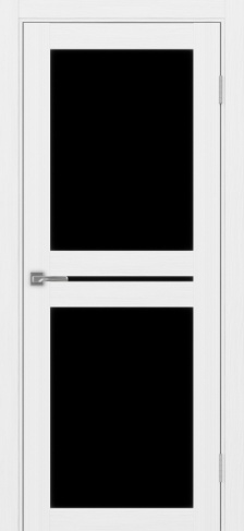 Полотно Турин 520.222 белый лёд Размер 800х2000мм Покрытие Экошпон Стекло Черное