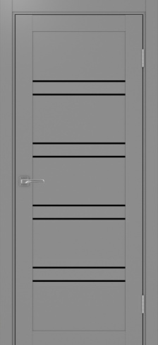 Полотно Турин 560 серый Цвет Серый Размер 800х2000мм Покрытие Экошпон Стекло Черное